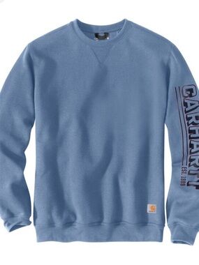 Carhartt Men’s Loose Fit Midweight Crewneck Logo Sleeve Graphic Sweatshirt XL